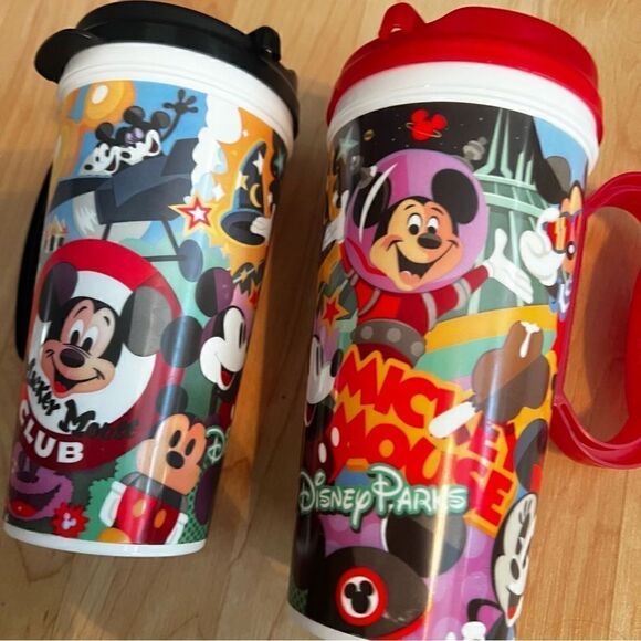 Disney Parks Set of Two Travel Mugs Cups Black and Red - Picture 4 of 4